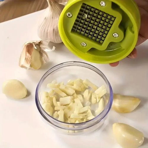 1PCS Multifunctional Garlic Press Manual Mincer Portable Garlic Slicer Handheld Ginger Masher with Storage Case ﻿
