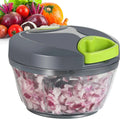 Manual Food Processor, Portable Hand-Pull String Chopper for Veggies, Garlic, Onion, Fruits, Nuts, 500ml Grey