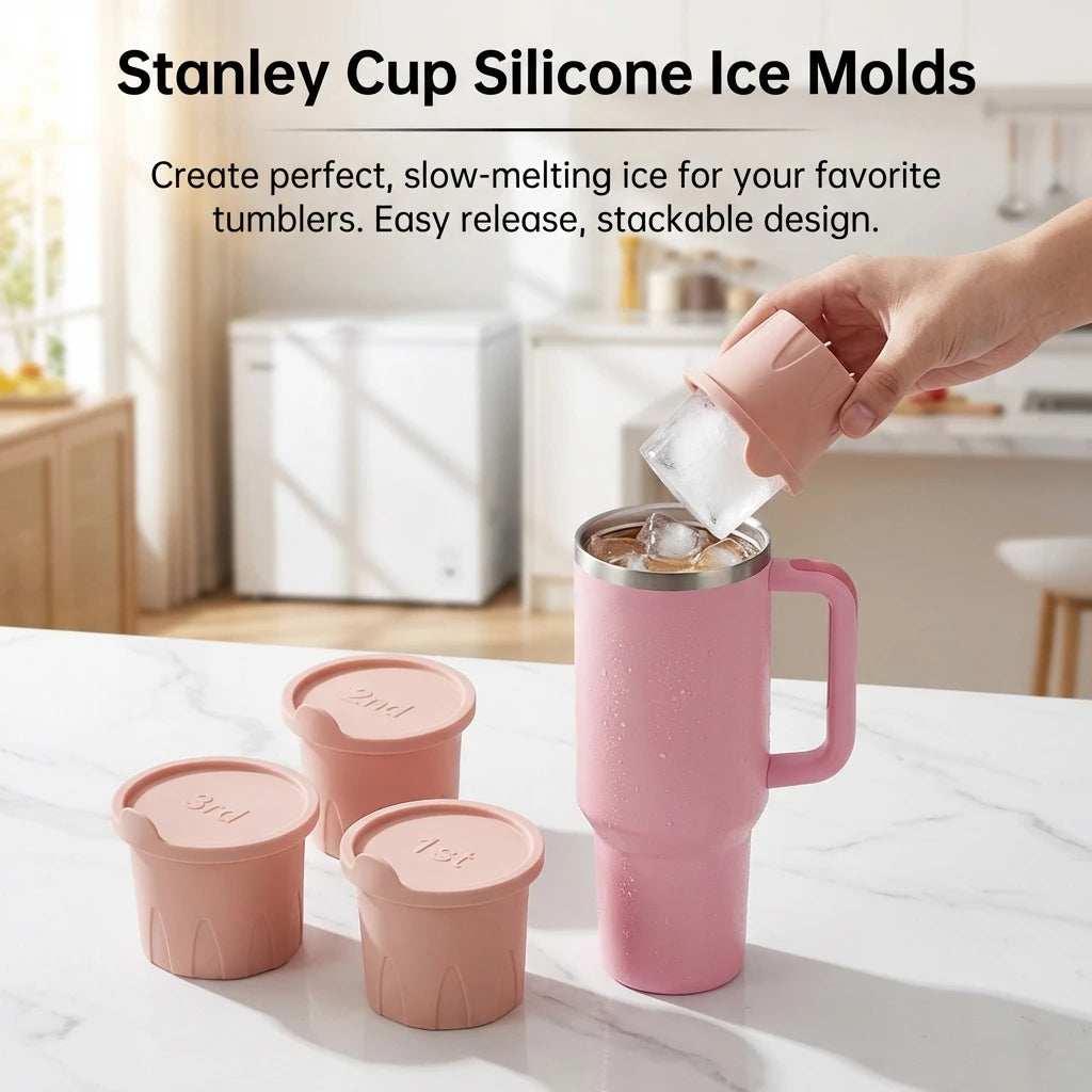 Silicone Ice-Cube Tray Mold For Stanley-Water Bottles Food Grade Quick Freezing